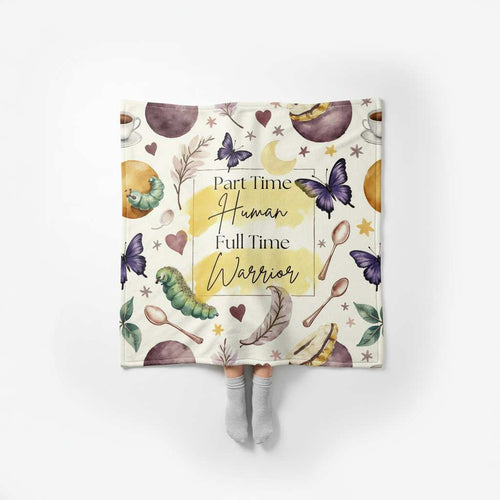 Part Time Human, Full Time Warrior Velveteen Plush Blanket