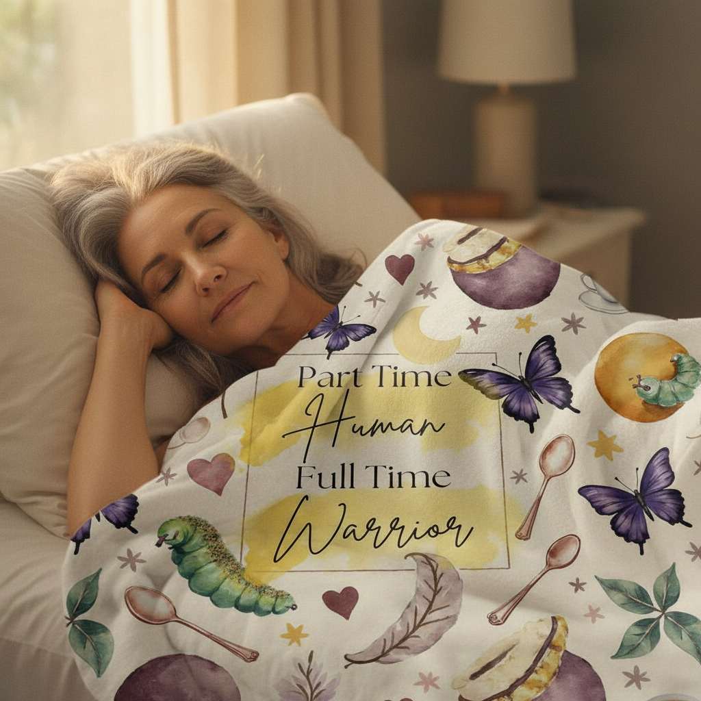 Part Time Human, Full Time Warrior Velveteen Plush Blanket