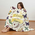 Chronic But Iconic Velveteen Plush Blanket — Cozy Boho Butterflies & Moon Applique
